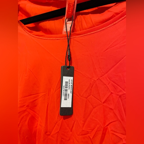 NWT SKIMS Sheer Scoop Neck Long Sleeve Thong Bodysuit Poppy Size S & 3x - Picture 4 of 8